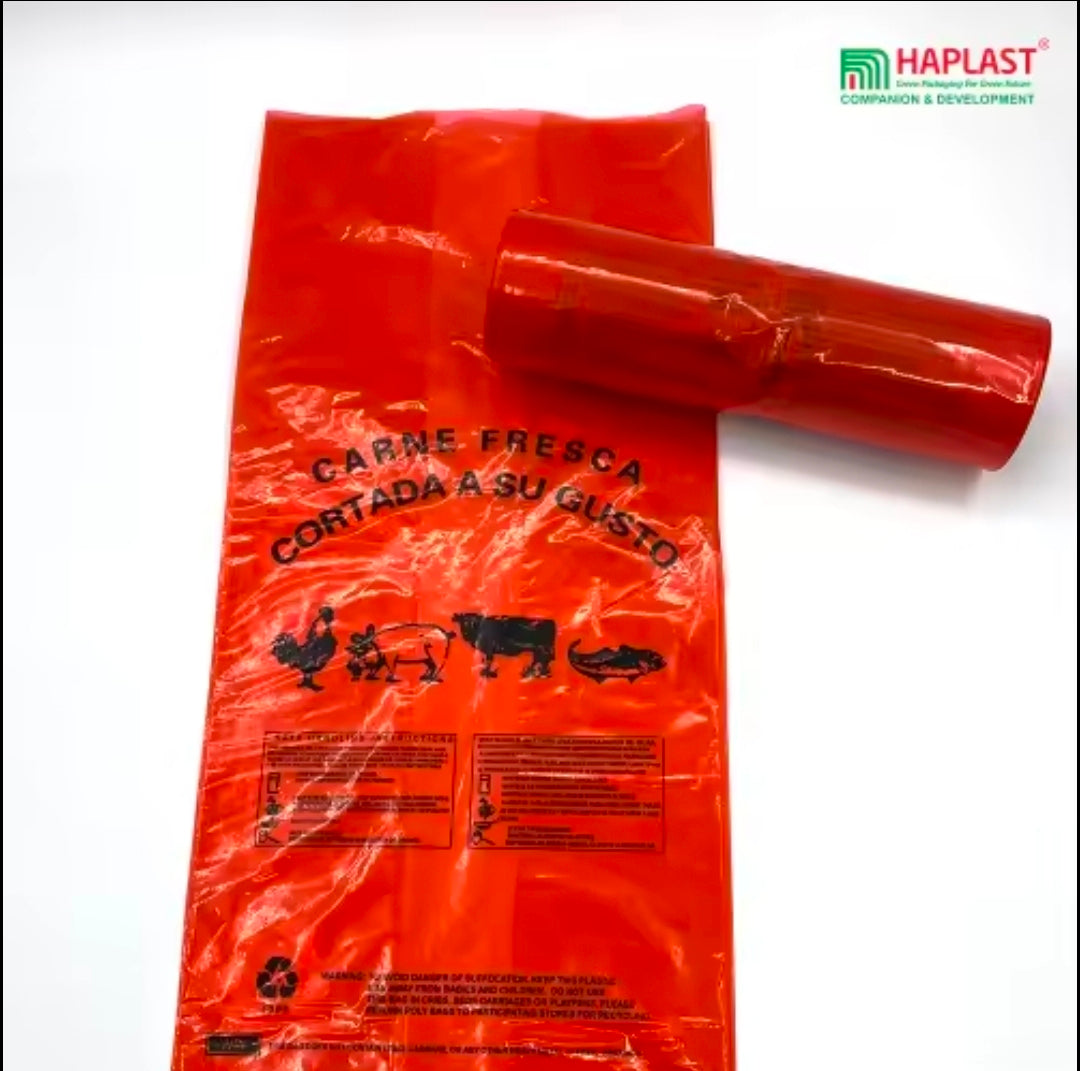 Private Design  Red Plastic Meat  Roll Bag