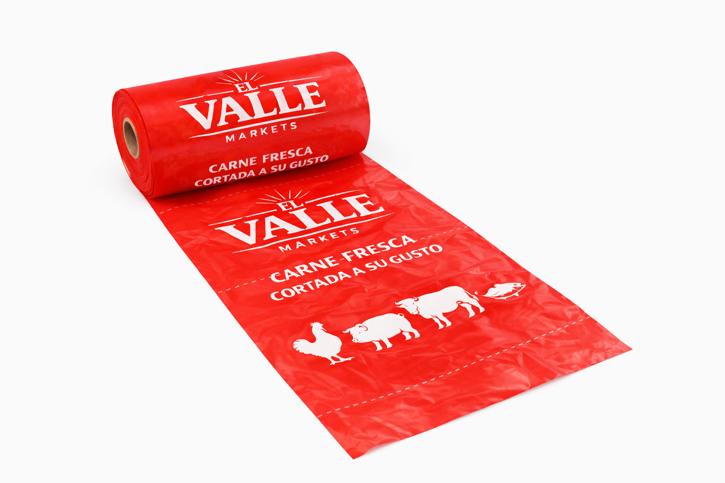 Private Design  Red Plastic Meat  Roll Bag