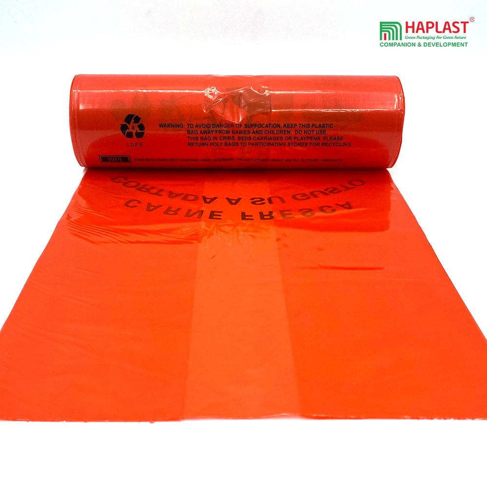 Private Design  Red Plastic Meat  Roll Bag