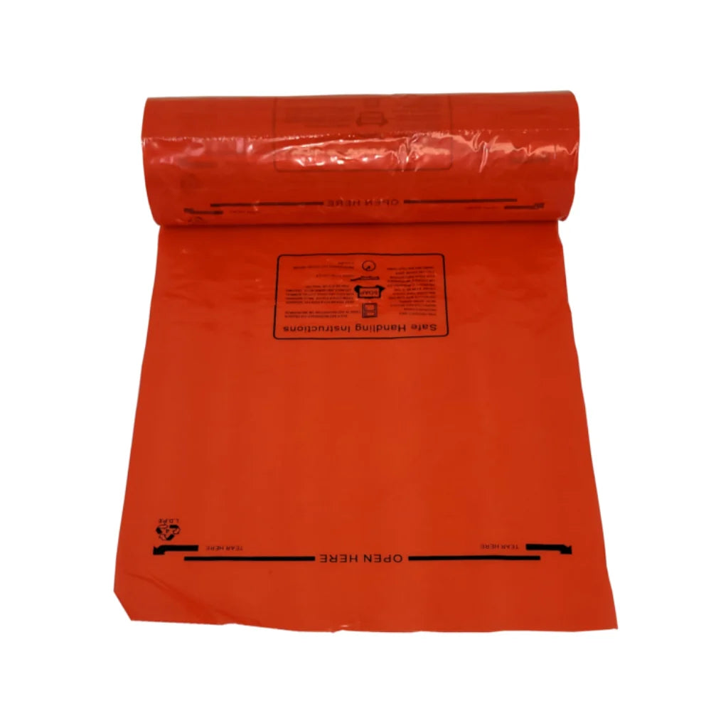 16 x 24  Red Plastic Meat  Roll Bag HDPE