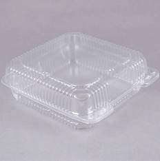 9'' x 9" x 3" Clear PET Plastic Hinged-Lid Take Out Container - 1 case ( 200  piece)